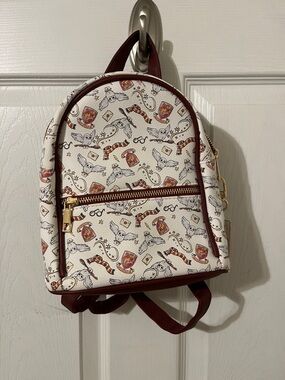 Harry Potter Gryffindor White Mini Backpack with Burgundy Trim